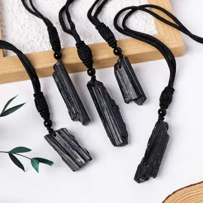 Black Tourmaline Raw Pendant 2