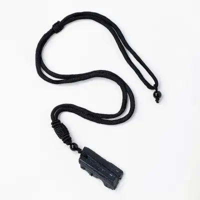 Black Tourmaline Raw Pendant 5