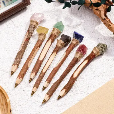 天然水晶原石圆珠笔
