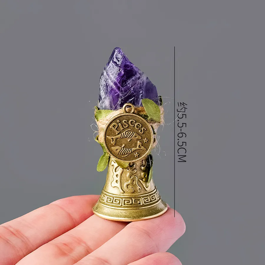 天然水晶十二星座小铃铛